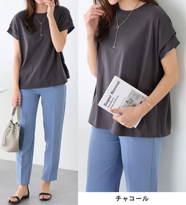 Viola e Viola（ヴィオラ エ ヴィオラ）の「脱普通！すっきり見え大人の上品Ｔシャツ（Tシャツ）」｜詳細画像