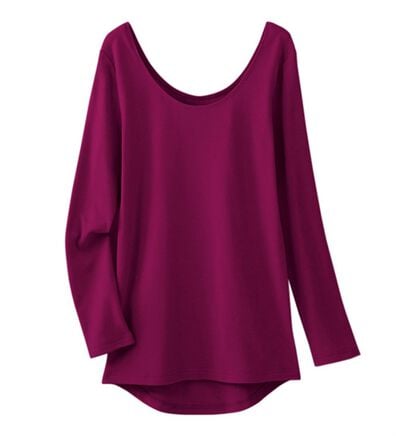 LAVIENNE（ラヴィエンヌ）の「綿１００％吸湿発熱ワイドネックあったかインナー　長袖（肌着・インナーウェア）」