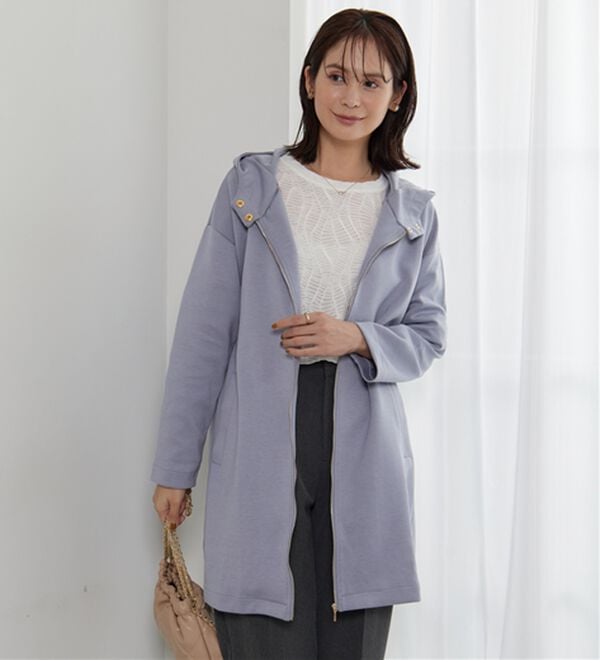 BELLUNA（ベルーナ）の「衿デザインロング丈パーカー（パーカー）」｜詳細画像