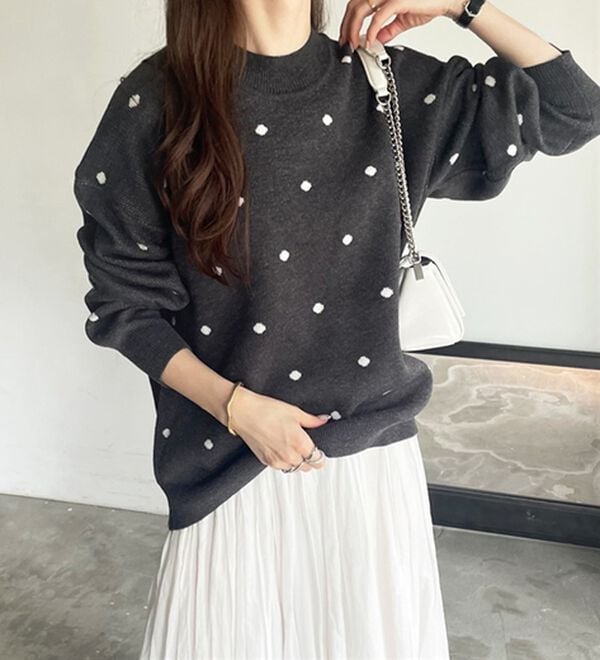 GeeRA（ジーラ）の「ドット柄ニットプルオーバー（ニット・セーター）」｜詳細画像