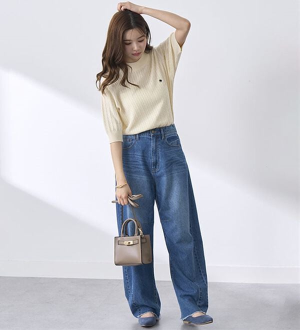 BELLUNA（ベルーナ）の「【ＰＯＬＯ　ＢＣＳ】ケーブル５分袖セーター（ニット・セーター）」｜詳細画像