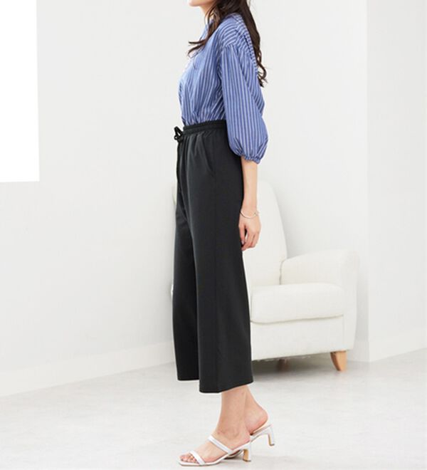 「ゆったり快適！麻入りワイドパンツ（ワイドパンツ・ガウチョ）」｜詳細画像