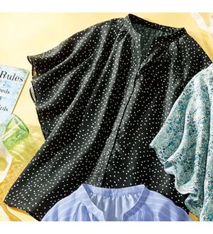 ルフラン（ルフラン）の「涼しい顔して二の腕カバー♪さらさらブラウス（ブラウス）」｜ドット