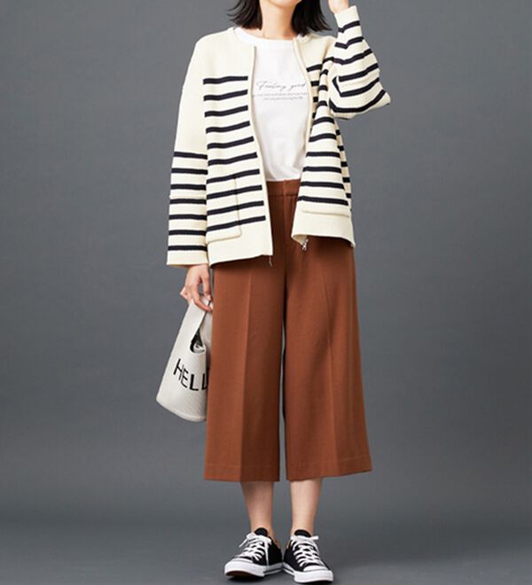 BELLUNA（ベルーナ）の「サマ見え（スーパーウォーム）ウール調センタープレスクロップドパンツ（クロップドパンツ）」｜詳細画像