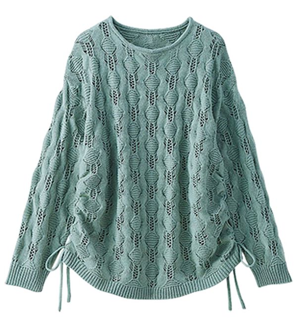 BELLUNA（ベルーナ）の「透かし編ドロスト使いニットプルオーバー（ニット・セーター）」｜詳細画像