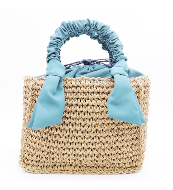 BELLUNA（ベルーナ）の「シャーリング持ち手雑材バッグ（ハンドバッグ）」｜詳細画像