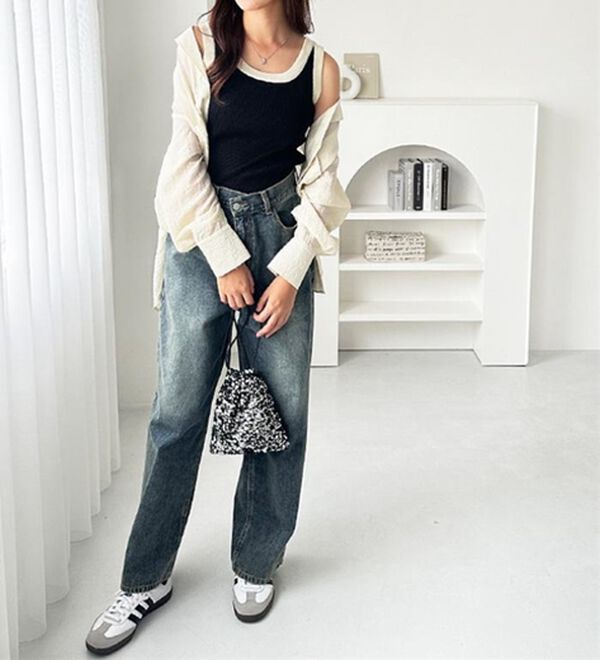 GeeRA（ジーラ）の「２ＷＡＹ配色ニットタンクトップ（ニット・セーター）」｜詳細画像