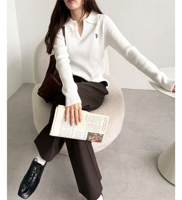 GeeRA（ジーラ）の「【U.S. POLO ASSN.】ポロ衿リブニット（ニット・セーター）」｜詳細画像