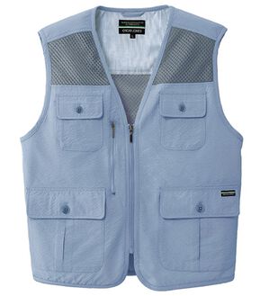 「涼感サッカー多機能ポケットベスト（メンズジャケット）」｜サックス