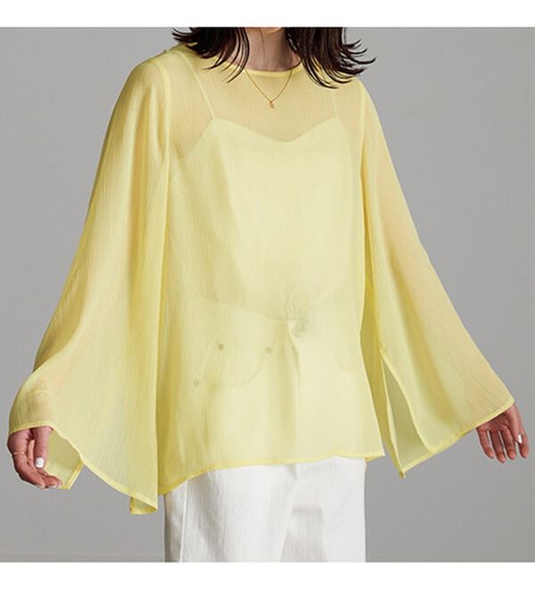 RANAN（ラナン）の「フレア袖スリットシアーブラウス（ブラウス）」｜詳細画像