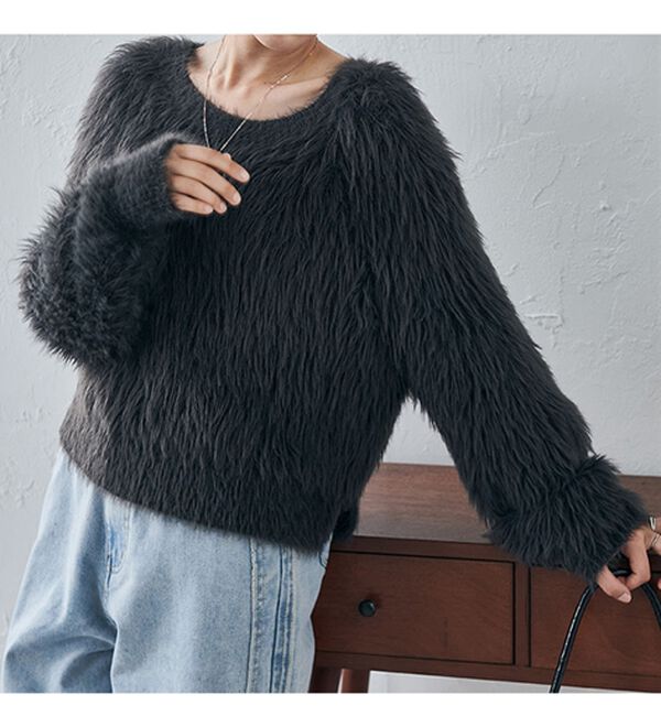 RANAN（ラナン）の「ロングフェザーシャギーニット（ニット・セーター）」｜詳細画像