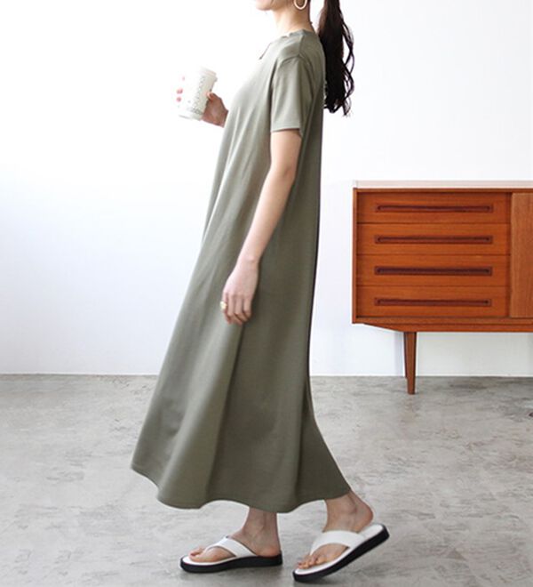 GeeRA（ジーラ）の「【接触冷感】フレアーシルエットロングワンピース（ロングワンピース）」｜詳細画像