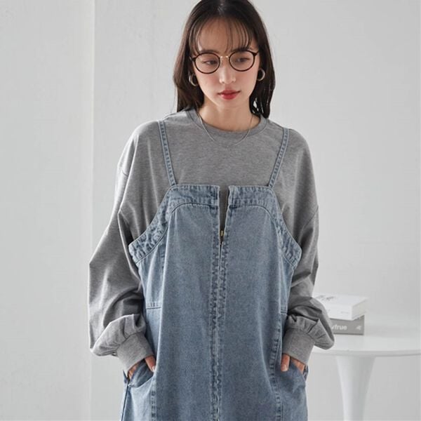 RANAN（ラナン）の「多機能ベーシックオーバーサイズ長袖Tシャツ（Tシャツ）」｜グレー