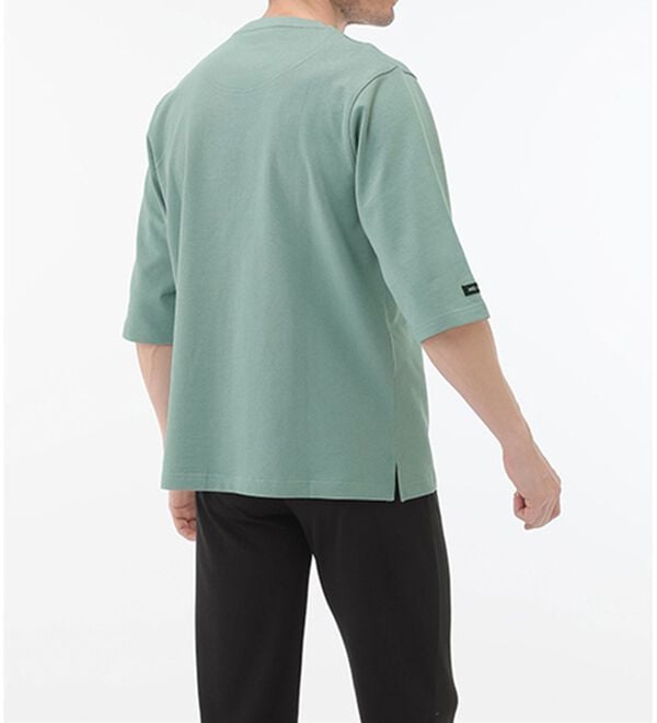 「＜イネド＞綿１００％ゆったり６分袖ライトトレーナー（メンズトレーナー）」｜詳細画像