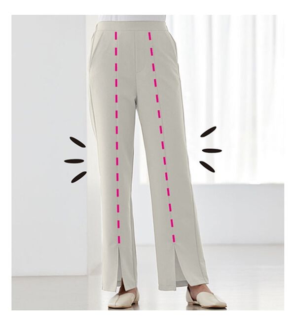 BELLUNA（ベルーナ）の「錯覚美脚！裾スリットセミワイドパンツ（フルレングスパンツ）」｜詳細画像