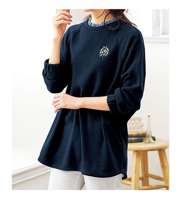 BELLUNA（ベルーナ）の「衿フリルデザイン裏起毛プルオーバー（カットソー）」｜詳細画像