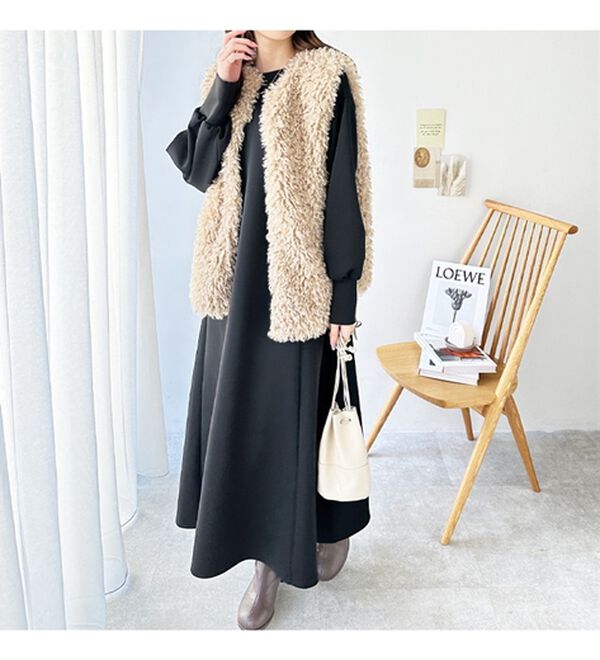 GeeRA（ジーラ）の「【再入荷】1枚で決まる！ハーフジップフレアワンピース（カットソーワンピース）」｜詳細画像