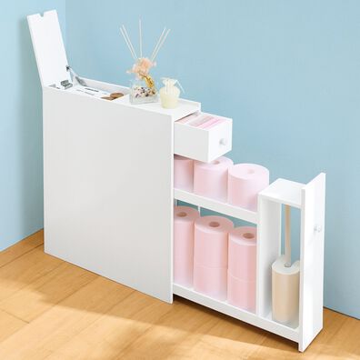 「大量巻きも入るスリムトイレラック（その他トイレ用品）」
