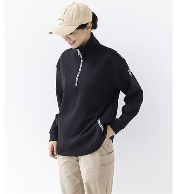 BELLUNA（ベルーナ）の「吸水速乾！ジッパーロゴプルオーバー（カットソー）」｜詳細画像