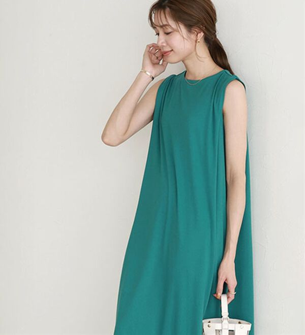 Pierrot（ピエロ）の「タックスリーブロングワンピース（ロングワンピース）」｜詳細画像