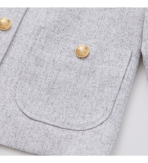 RANAN（ラナン）の「【２点セット】メタル調ボタンノーカラージャケット＆パンツスーツ（その他スーツ）」｜詳細画像