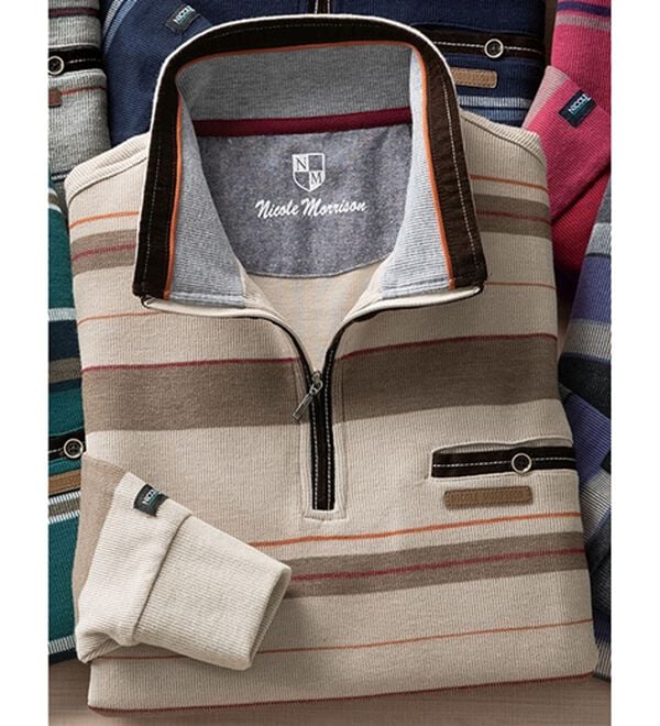 「＜ニコル　モリソン＞こだわる大人の好印象トレーナー（メンズトレーナー）」｜ベージュ