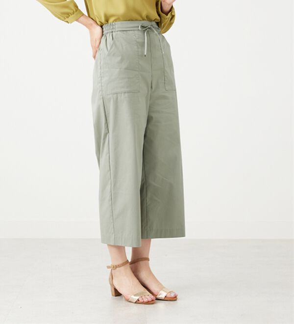 BELLUNA（ベルーナ）の「【店舗・ネット限定】サラリ綿混ベイカーワイドパンツ（ワイドパンツ・ガウチョ）」｜詳細画像