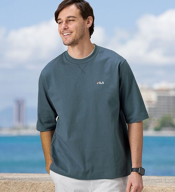 「＜フィラ＞綿１００％　キシリトール加工５分袖Ｔシャツ（メンズシャツ）」｜詳細画像