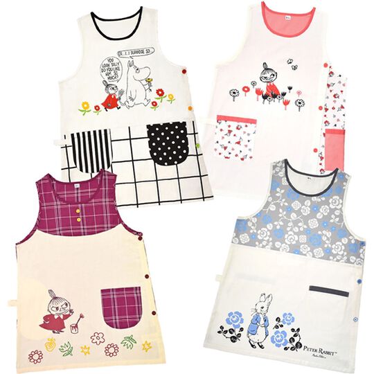 キャラクターエプロン＜ムーミン ピータラビット リトルミイ 割烹着