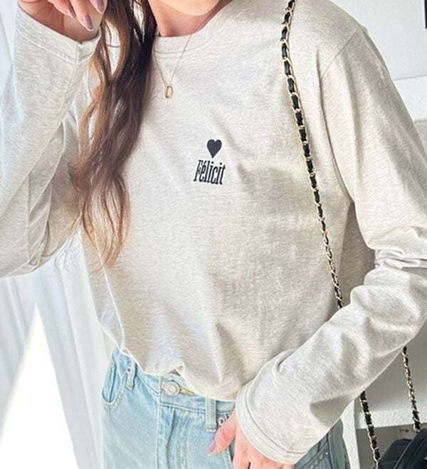 GeeRA（ジーラ）の「ハートデザイン刺繍ロンＴ（カットソー）」｜詳細画像