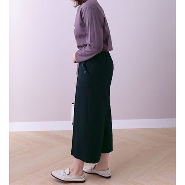 BELLUNA（ベルーナ）の「ウーリッシュ素材釦使いワイドパンツ（ワイドパンツ・ガウチョ）」｜詳細画像
