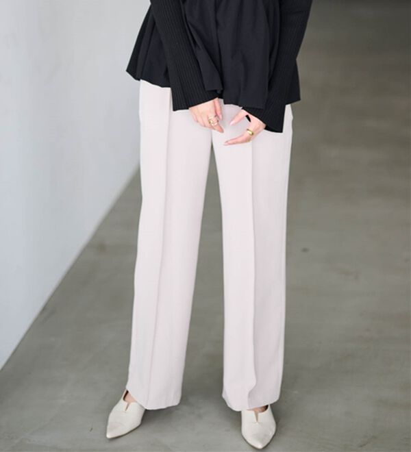 RANAN（ラナン）の「裏起毛美脚シルエットピンタックワイドパンツ（フルレングスパンツ）」｜詳細画像