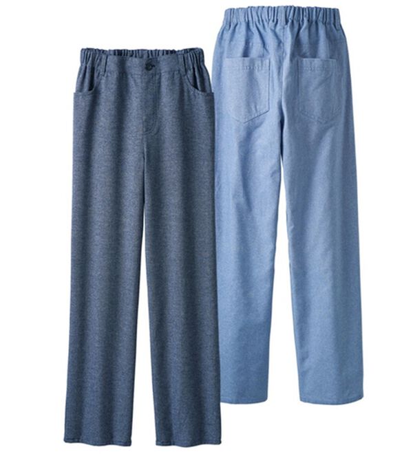 ルフラン（ルフラン）の「【２本組】デニム調ワイドパンツ（ワイドパンツ・ガウチョ）」｜2本組