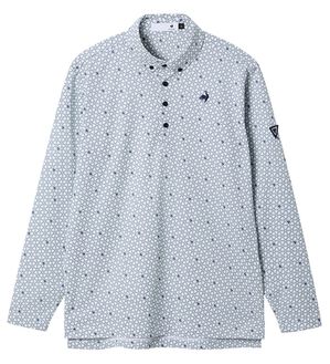 「＜ルコックスポルティフ＞トライアングルプリント長袖シャツ（メンズシャツ）」｜ホワイト