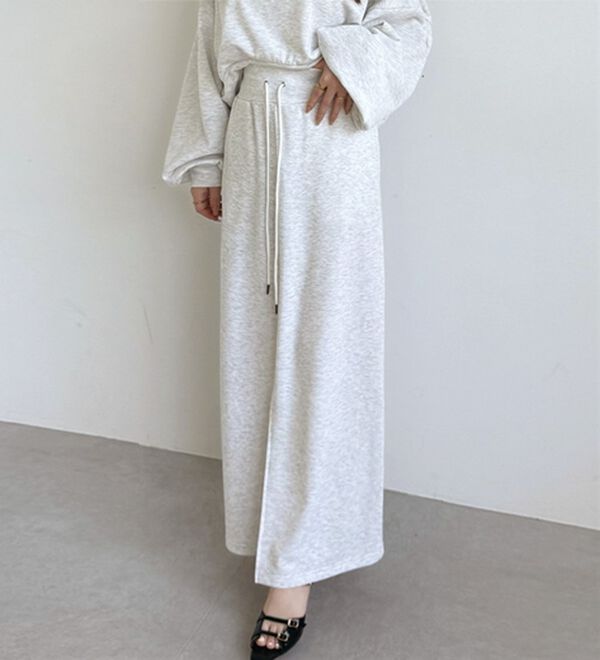 GeeRA（ジーラ）の「フロントスリットスウェットナロースカート（ロングスカート）」｜詳細画像