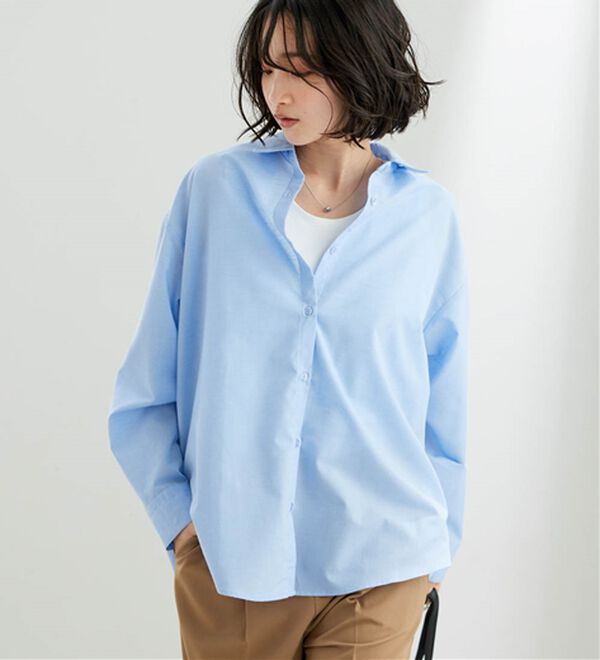 BELLUNA（ベルーナ）の「麻入りイージーケアゆったりシャツ（シャツ）」｜詳細画像