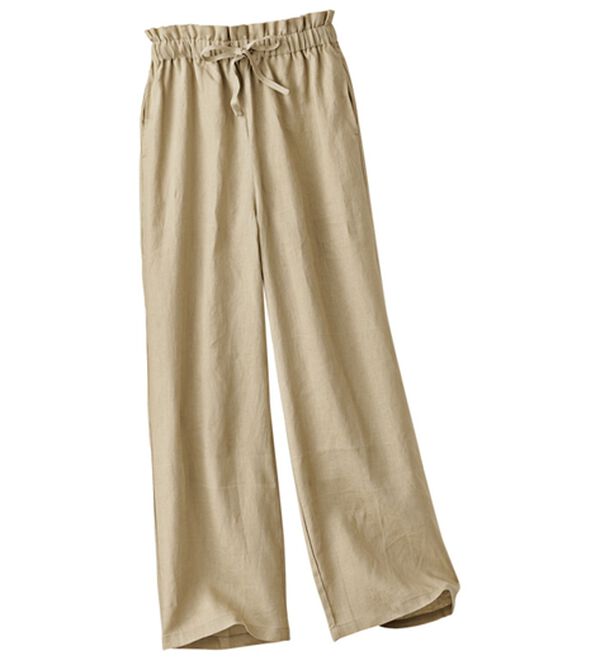 BELLUNA（ベルーナ）の「柔らか麻１００％イージーワイドパンツ（ワイドパンツ・ガウチョ）」｜詳細画像