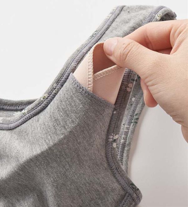 「【３色組】綿混のやさしい前開きプリントブラ（ノンワイヤーブラ）」｜詳細画像