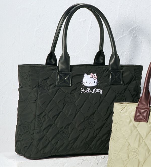BELLUNA（ベルーナ）の「＜ハローキティ＞Ａ４が入る！軽～い仕切りたくさん手提げバッグ（ハンドバッグ）」｜ブラック