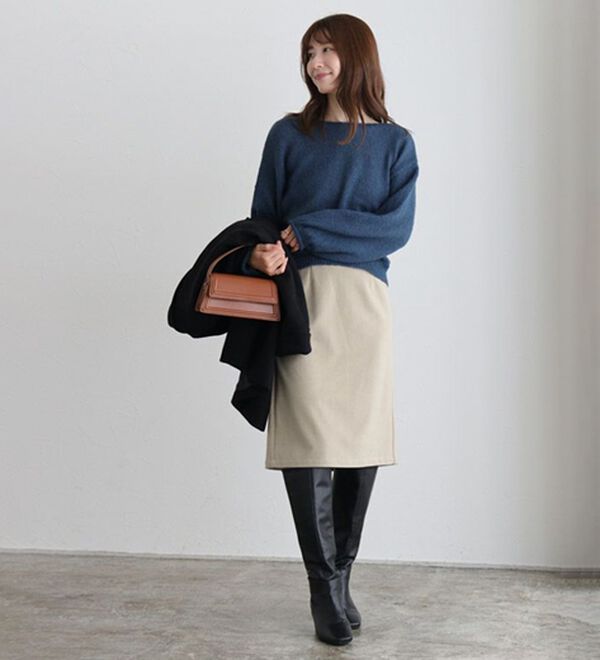 Pierrot（ピエロ）の「丈と柄が選べるカシミヤタッチＩラインスカート（ロングスカート）」｜詳細画像