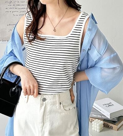 GeeRA（ジーラ）の「２ｗａｙテレコリブタンクトップ（タンクトップ・キャミソール）」