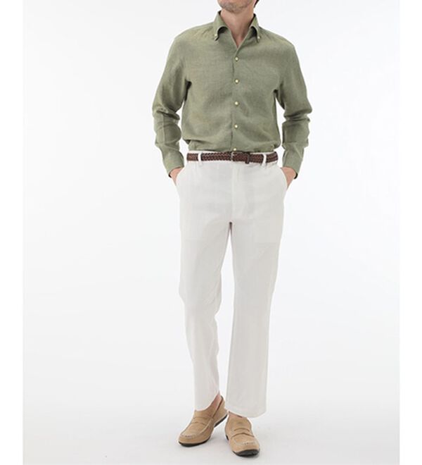 「＜コムルヴァン・オム＞大人のフレンチリネン１００％シャツ（メンズシャツ）」｜詳細画像