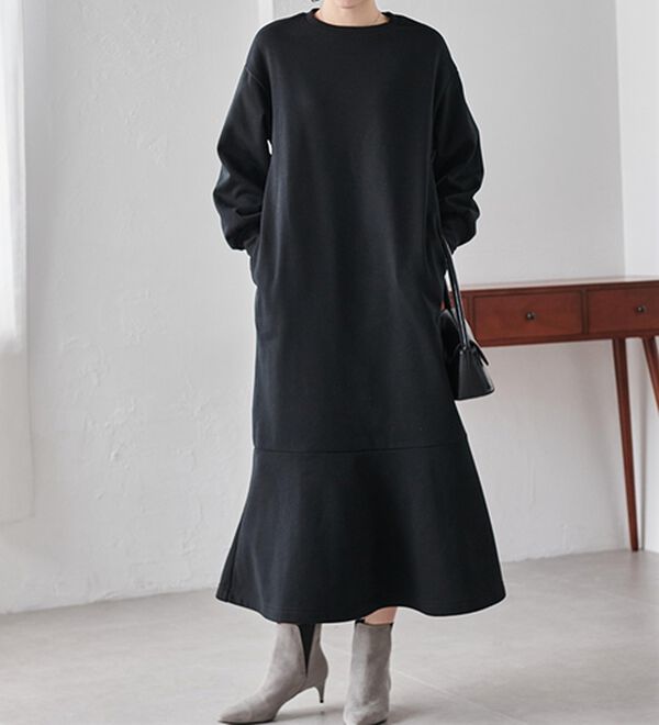 RANAN（ラナン）の「＜ＨＩＧＨ　ＳＰＥＣ＞毛玉になりにくい！ペプラムデザインワンピース（その他ワンピース）」｜詳細画像