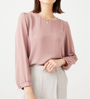 BELLUNA（ベルーナ）の「ジョーゼット素材裾ティアードブラウス（ブラウス）」｜ピンク