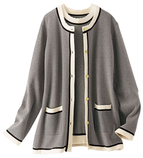 BELLUNA（ベルーナ）の「お出かけ用きれいめコーデ配色アンサンブル（アンサンブル）」｜詳細画像