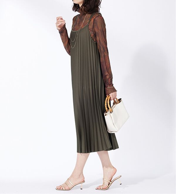 BELLUNA（ベルーナ）の「バックリボン使いプリーツキャミワンピース（その他ワンピース）」｜詳細画像