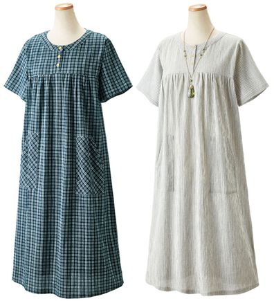 ルフラン（ルフラン）の「【２色組】おうちで涼やか夏の楊柳ワンピ（その他ワンピース）」