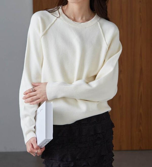 RANAN（ラナン）の「パチパチしにくい！大人のきれいめトレーナーニット（ニット・セーター）」｜詳細画像