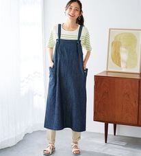 BELLUNA（ベルーナ）の「＜＆ｃｏｃｏｃｈｉ＞コットンリネンデニムジャンパースカート（シャツワンピース）」