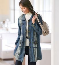 BELLUNA（ベルーナ）の「＜トレンドを大人に着こなす！＞ニット切替ステッチ使いデニムジャケット（その他ジャケット）」
